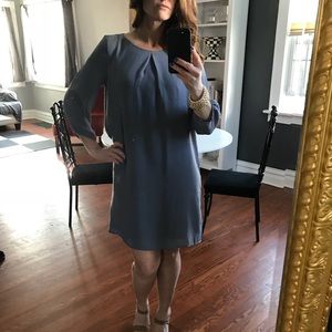 Steel blue sheath dress